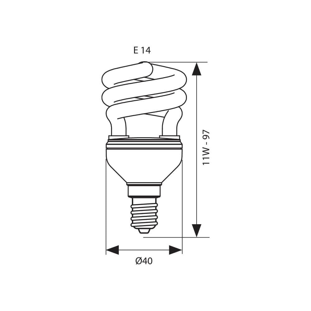 ЕНЕРГОСПЕСТЯВАЩА ЛАМПА BRIGHT SPIRAL ∙ 11W ∙ 630LM ∙ E14 ∙ 6400K / 002903