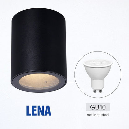 ЛУНА ЗА ВЪНШЕН МОНТАЖ LENA ∙ DL728 ∙ GU10 ∙ ЧЕРЕН ∙ IP44 / 004858