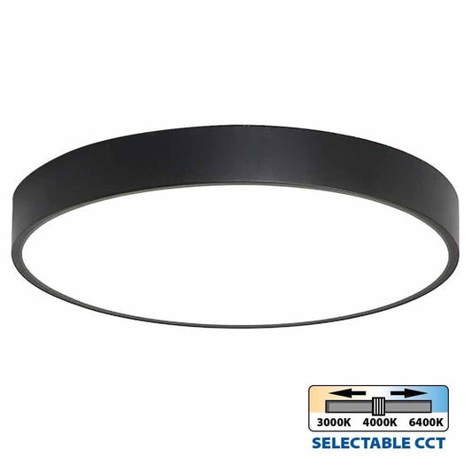 LED ПЛАФОНИЕРА LUKA LED ∙ 35W ∙ ЧЕРЕН ∙ CCT-SWITCH ∙ 3000K-4000K-6400K / 004617