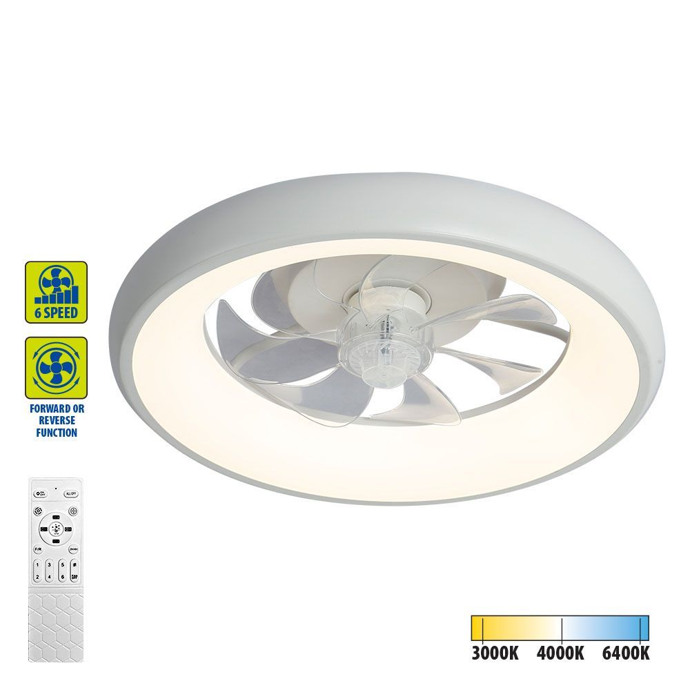 LED плафон с вентилатор KAI LED ∙ 30W ∙ бял ∙ CCT ∙ 3000K-6400K / 005338