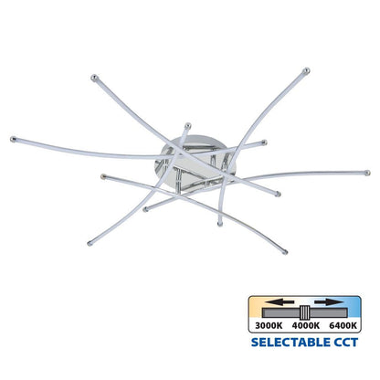 LED ПЛАФОН ANETA LED ∙ 40W ∙ ХРОМ ∙ CCT-SWITCH ∙ 3000-4000-6400K / 005162