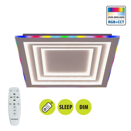 МУЛТИФУНКЦИОНАЛНА LED ПЛАФОНИЕРА С ДИСТАНЦИОННО DAKOTA ∙ 102W ∙ RGB+CCT ∙ 3000-6000K / 005171
