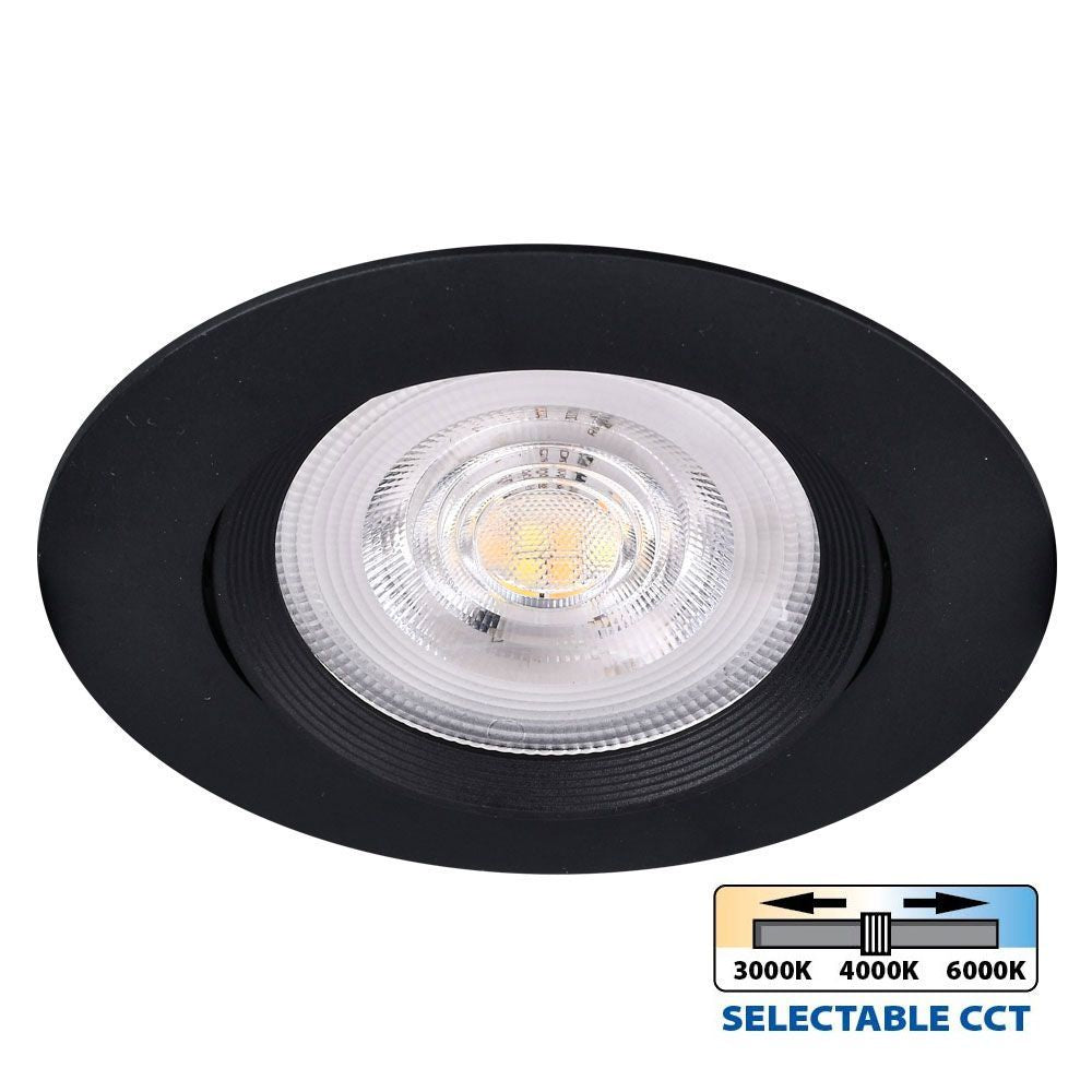 КРЪГЛА LED ЛУНА ЗА ВГРАЖДАНЕ RAYA LED ∙ 5W ∙ ЧЕРНА ∙ CCT-SWITCH ∙ 3000K-4000K-6400K / 005138