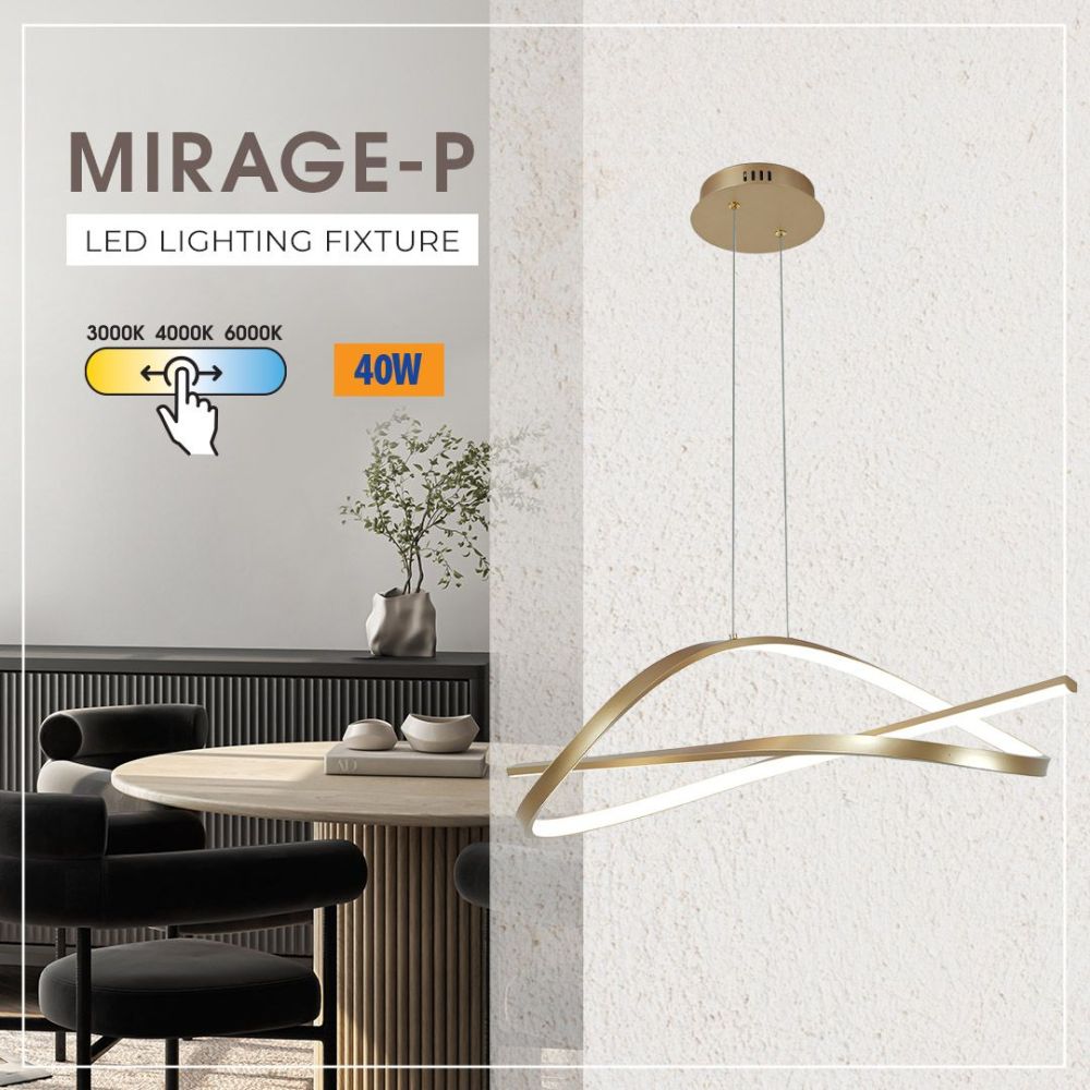 LED полилей MIRAGE-P LED ∙ 40W ∙ злато ∙ CCT-switch ∙ 3000-4000-6000K / 005336