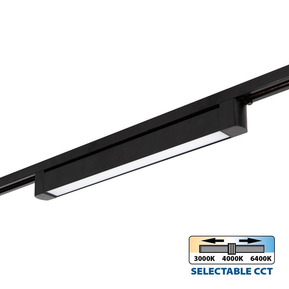 ЛИНЕЙНО LED ТЯЛО ЗА РЕЛСОВ МОНТАЖ DRAX LED ∙ 20W ∙ ЧЕРЕН ∙ CCT-SWITCH ∙ 3000K-4000K-6400K / 005207