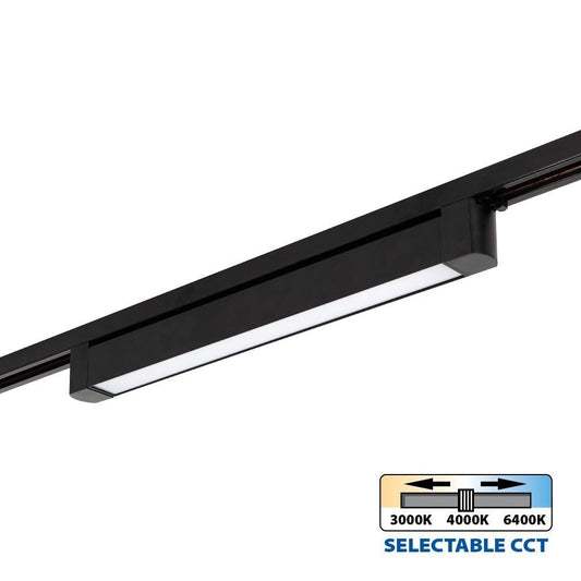 ЛИНЕЙНО LED ТЯЛО ЗА РЕЛСОВ МОНТАЖ DRAX LED ∙ 20W ∙ ЧЕРЕН ∙ CCT-SWITCH ∙ 3000K-4000K-6400K / 005207