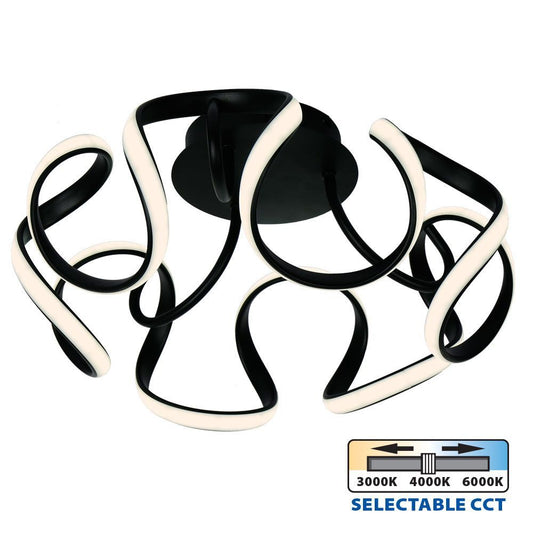LED ПЛАФОН MEANDRA-C LED ∙ 54W ∙ ЧЕРЕН ∙ CCT-SWITCH ∙ 3000-4000-6000K / 005168