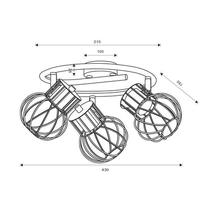 СПИРАЛОВИДЕН СПОТ MAYA ∙ SP779 ∙ 3XE14 ∙ ЧЕРЕН / 005032