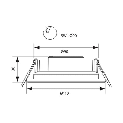 ВЛАГОЗАЩИТЕНА LED ЛУНА ЗА ВГРАЖДАНЕ PUNTO LED ∙ 6W ∙ БЯЛ ∙ 3000K / 003556