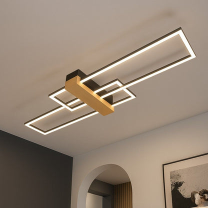 LED ПЛАФОН LUCAS LED ∙ 30W ∙ ЧЕРНО+ДЪРВО ∙ CCT ∙ 3000-4000-6400K / 005164
