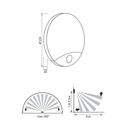 LED АПЛИК СЪС СЕНЗОР ЗА ДВИЖЕНИЕ LIMA LED 10W SR16 ∙ БЯЛ ∙ IP44 / 003886