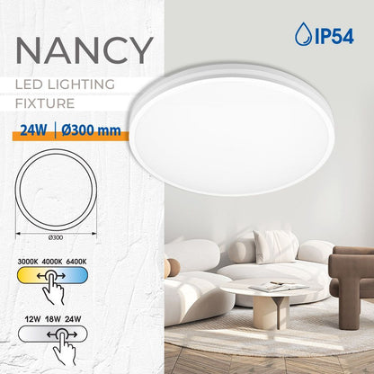 LED плафон NANCY LED ∙ 12W-18W-24W ∙ CCT-switch ∙ 3000K-4000K-6400K / 005319