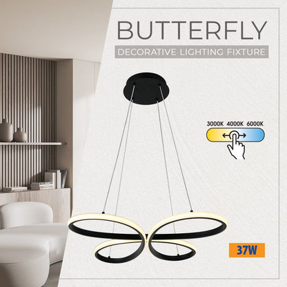 LED полилей BUTTERFLY-P LED ∙ 37W ∙ черен ∙ CCT-switch ∙ 3000-4000-6000K / 005330