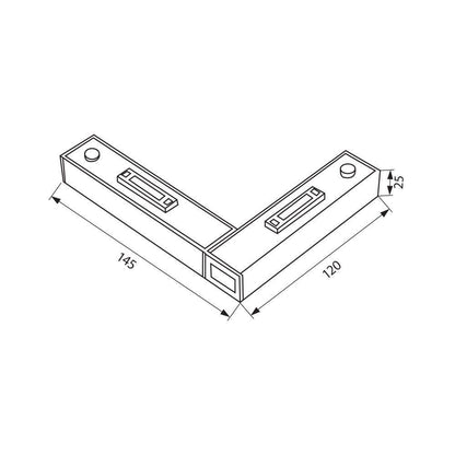SLIM25 ЕЛЕКТРИЧЕСКИ КОНЕКТОР 90° S-TRACK ∙ ЧЕРЕН / 004946