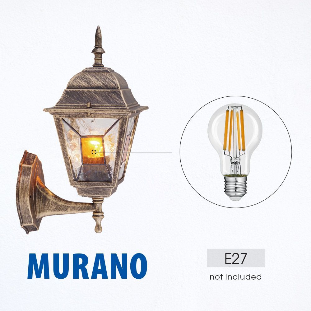 ФЕНЕР MURANO ∙ WU007 ∙ АНТИЧЕН МЕСИНГ ∙ IP44 / 004228