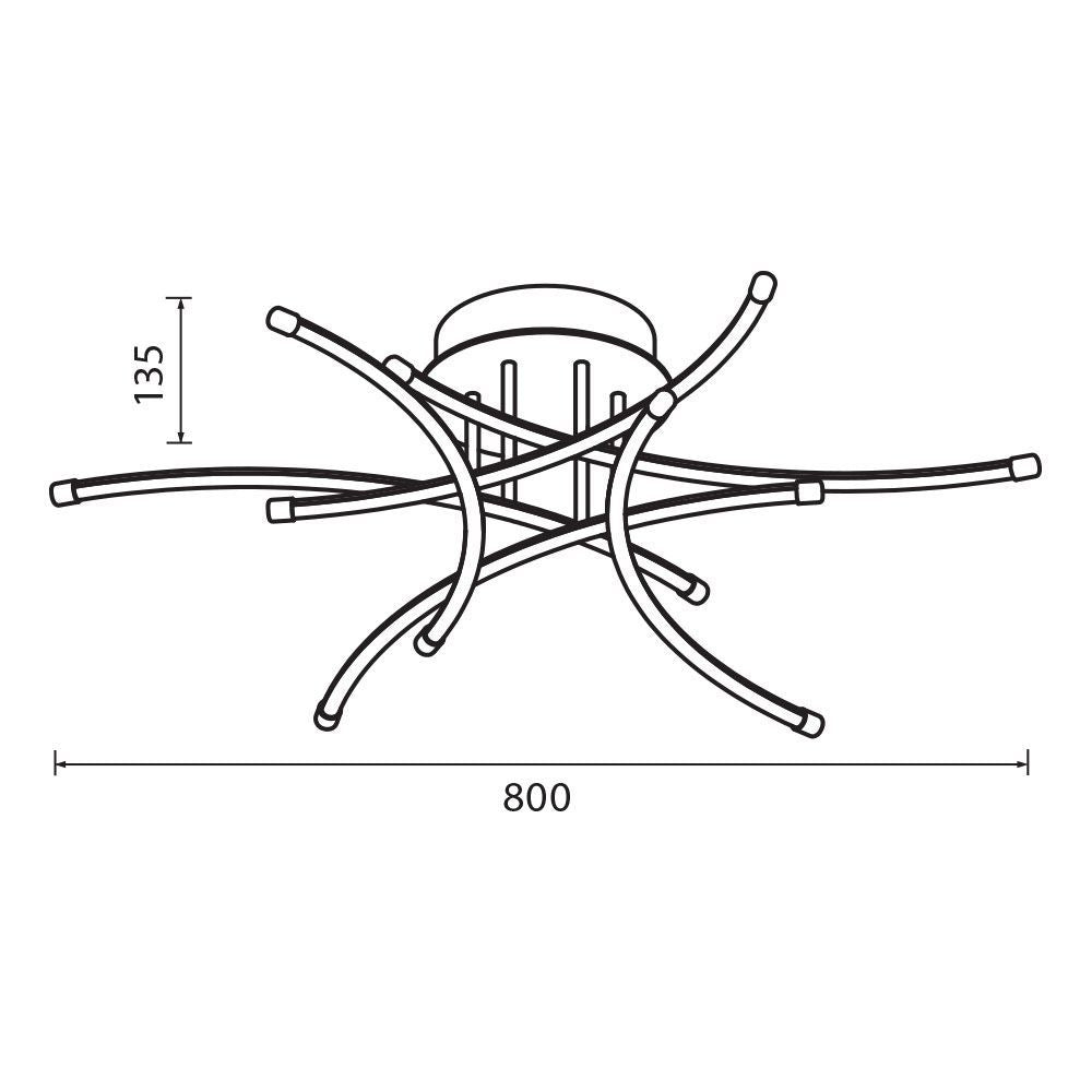 LED ПЛАФОН ANETA LED ∙ 40W ∙ ХРОМ ∙ CCT-SWITCH ∙ 3000-4000-6400K / 005162