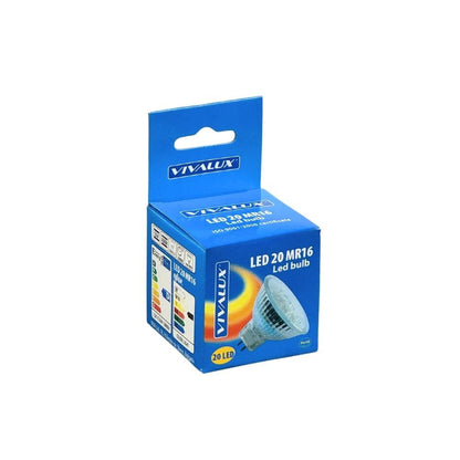 LED ЛАМПА LED20 ∙ MR16 ∙ 1.5W ∙ 12V ∙ G5.3 ∙ ЖЪЛТА / 000133