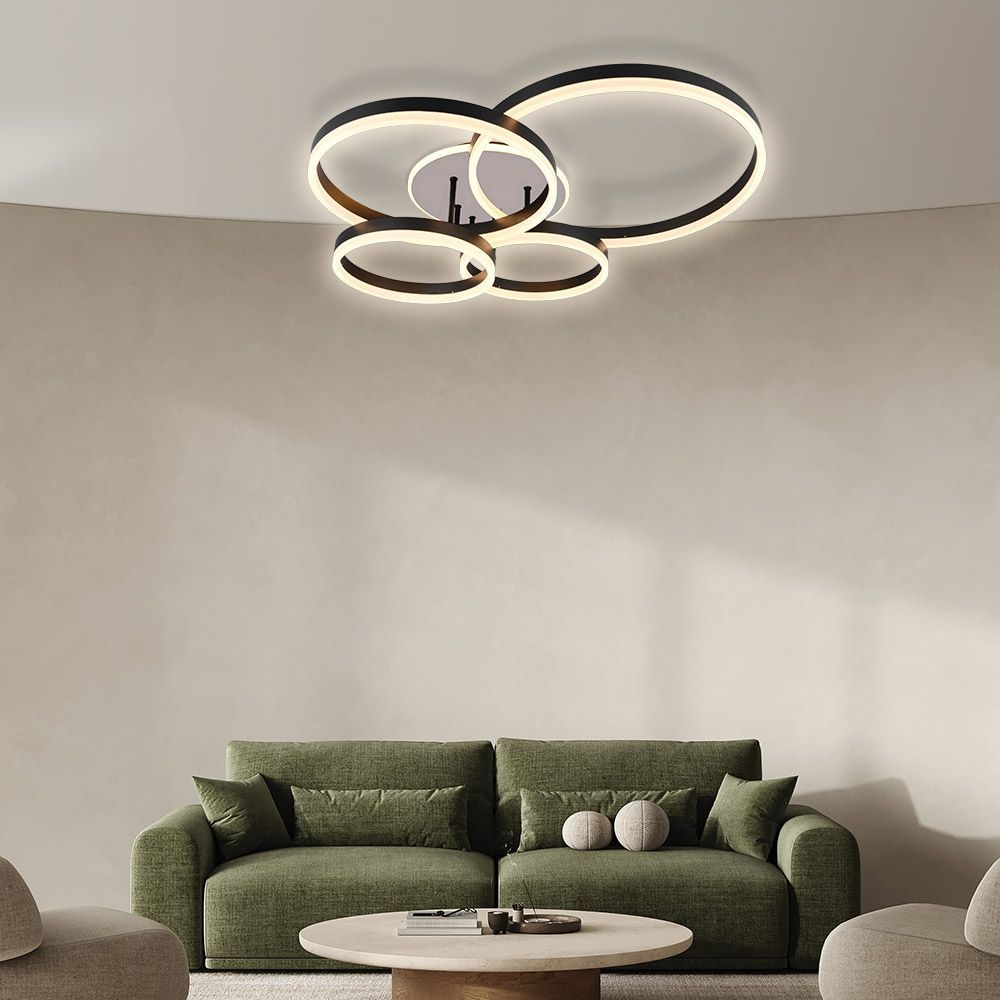 LED плафон AVALON LED ∙ 80W ∙ черен ∙ CCT ∙ 3000-4000-6400K / 005324