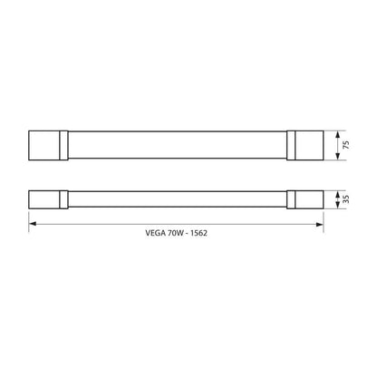 LED ОСВЕТИТЕЛНО ТЯЛО VEGA LED ∙ 70W ∙ 1500 MM ∙ 4000K ∙ IP65 / 004021
