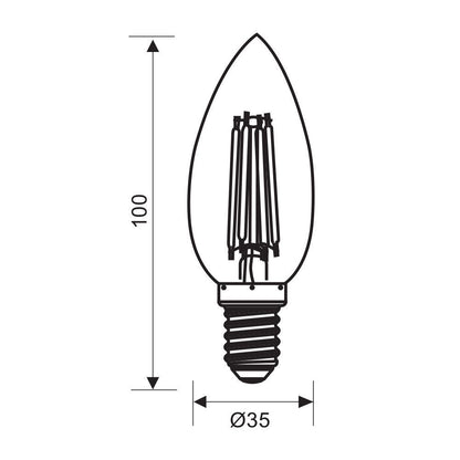 LED филамент лампа FLICK LED PREMIUM ∙ BF35 ∙ 7W ∙ 960lm ∙ E14 ∙ 3000K / 004965