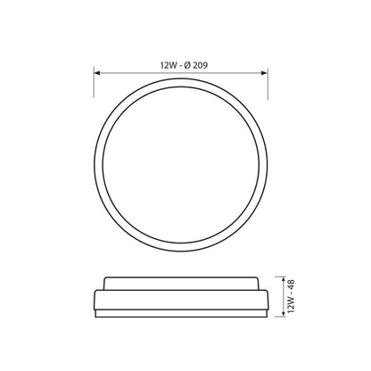 LED ПЛАФОНИЕРА ELLIS/R LED ∙ 12W ∙ ЧЕРЕН ∙ 4000K ∙ IP54 / 004007
