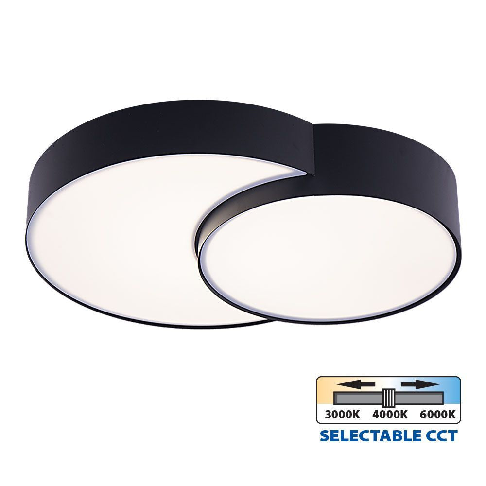LED ПЛАФОН PEBBLE LED ∙ 35W ∙ ЧЕРЕН ∙ CCT ∙ 3000-4000-6000K / 005151
