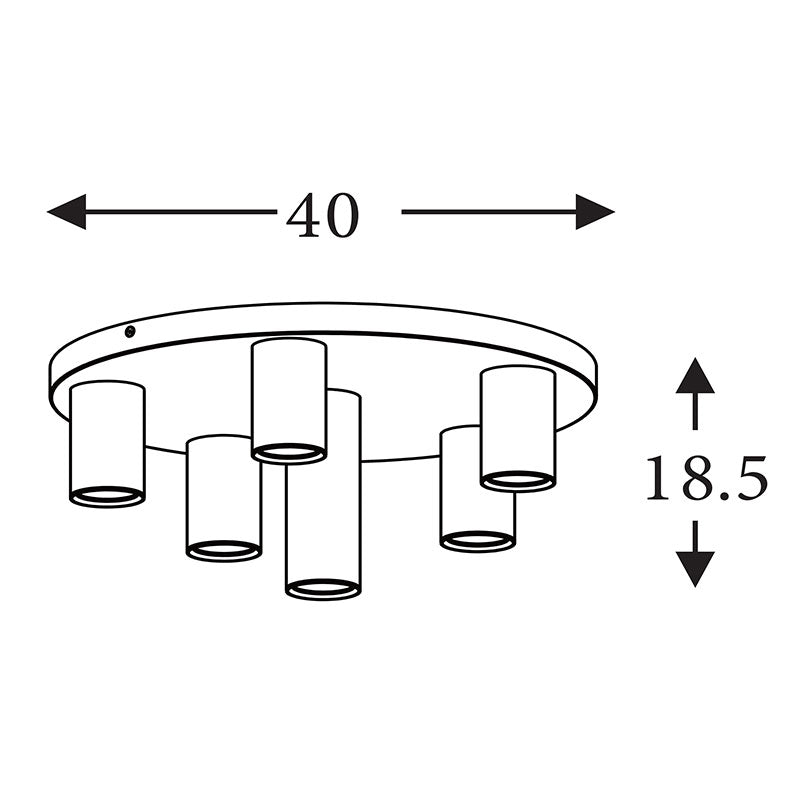 Кръгъл плафон SearchLight Tubes 50570-6BK
