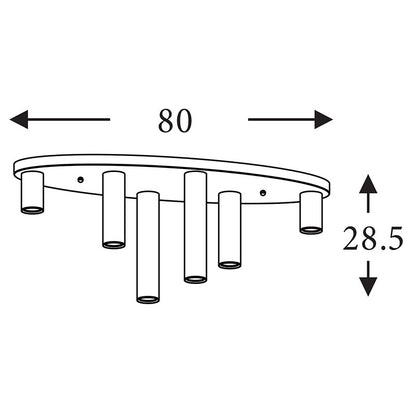 Кръгъл плафон SearchLight Tubes 50571-6BK