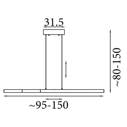 LED Линеен полилей черен Searchlight  Linear 88520BK