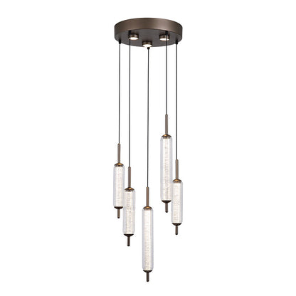 LED Полилей модерен цвят лате SearchLight Cattail 76210-5CL