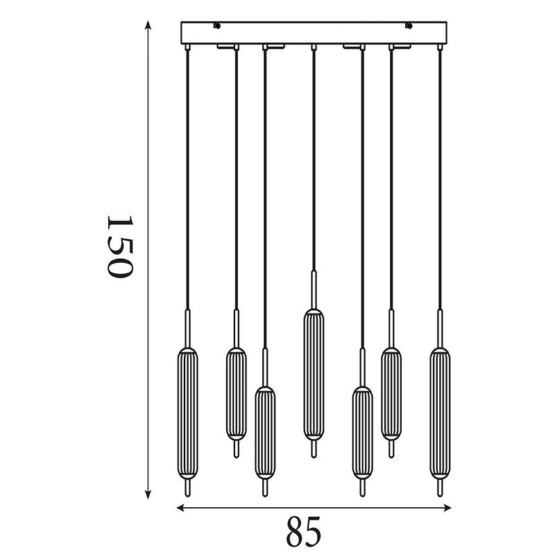 LED Полилей модерен цвят лате SearchLight Cattail 76210-7CL