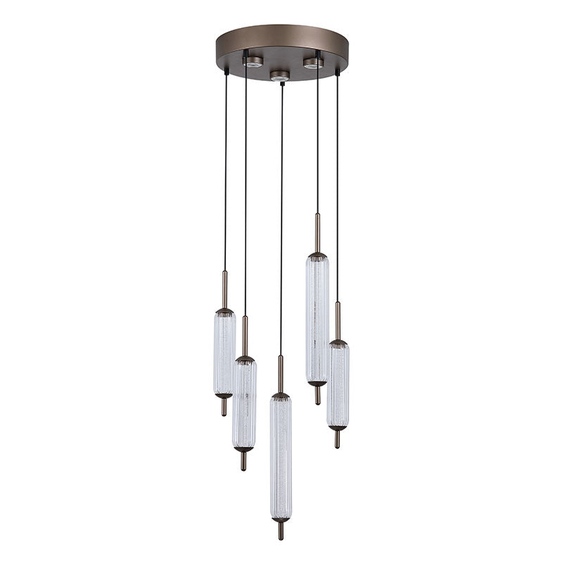 LED Полилей модерен цвят лате SearchLight Cattail 76210-5CL