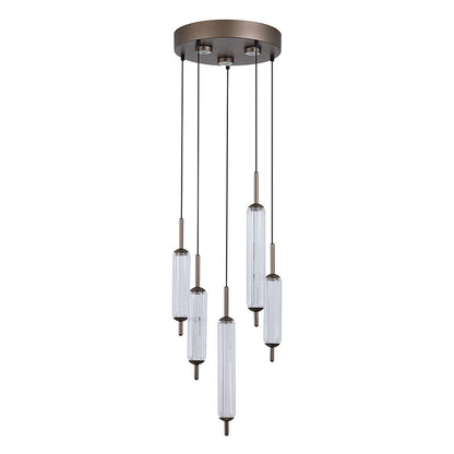 LED Полилей модерен цвят лате SearchLight Cattail 76210-5CL