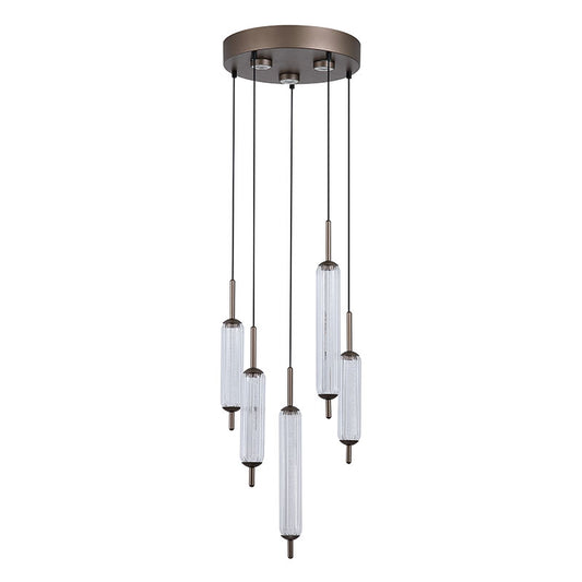 LED Полилей модерен цвят лате SearchLight Cattail 76210-5CL