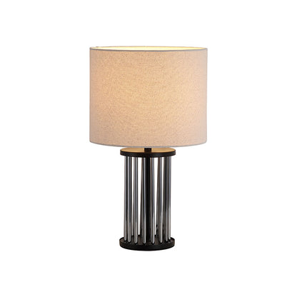 Нощна лампа с черен метал и бял абажур SearchLight Swizzle EU55623SM