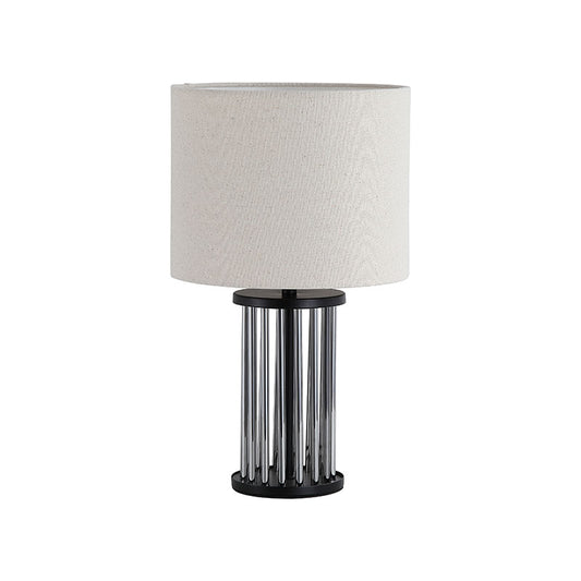 Нощна лампа с черен метал и бял абажур SearchLight Swizzle EU55623SM