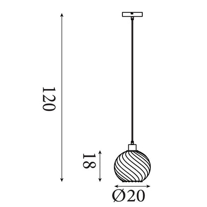 Пендел черен с релефно опушено стъкло SearchLight Radiance 44520SM