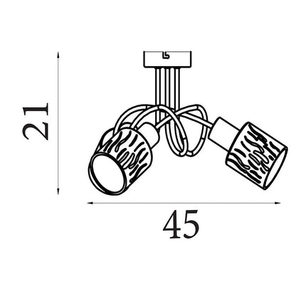 Плафон с релефно кехлибарено стъкло SearchLight Knot 23603-3BK