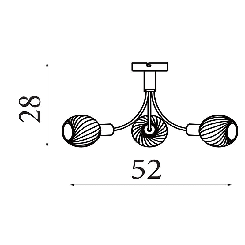 Плафон с релефно стъкло Nova 54713-3BK