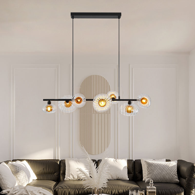 Полилей линеен с релефни стъкла SearchLight Sunbeam 24123-7BK