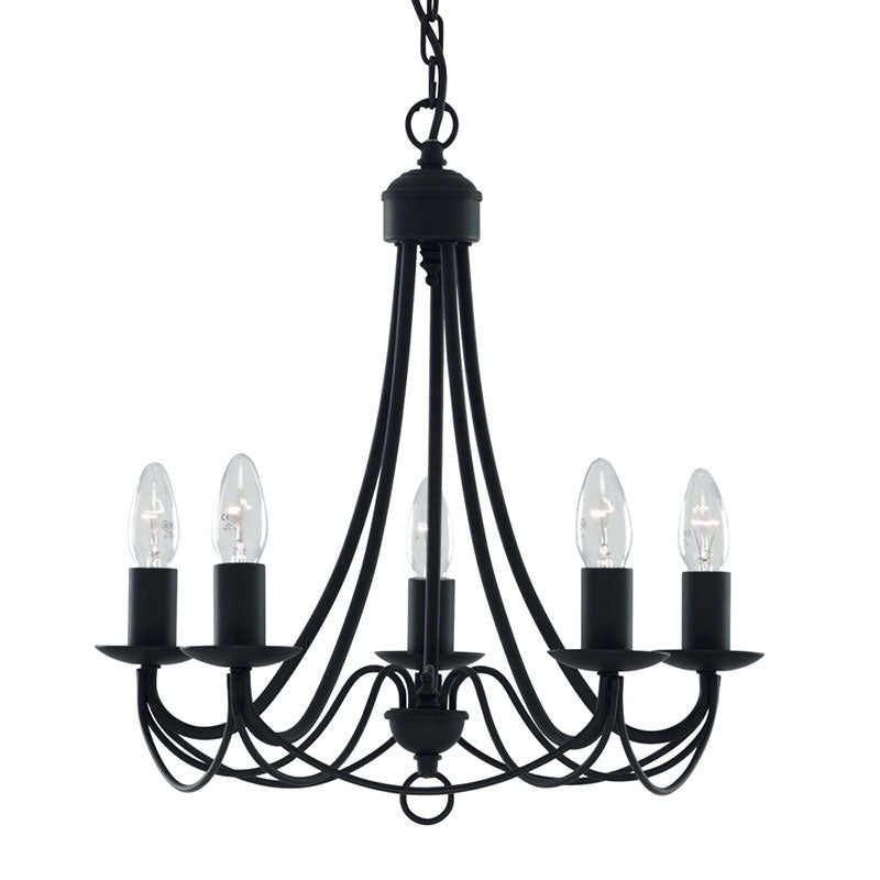 Полилей винтидж лампи SearchLight MAYPOLE 6345-5BK