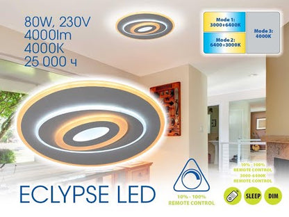 МУЛТИФУНКЦИОНАЛНА LED ПЛАФОНИЕРА ECLYPSE LED ∙ 80W / 004320