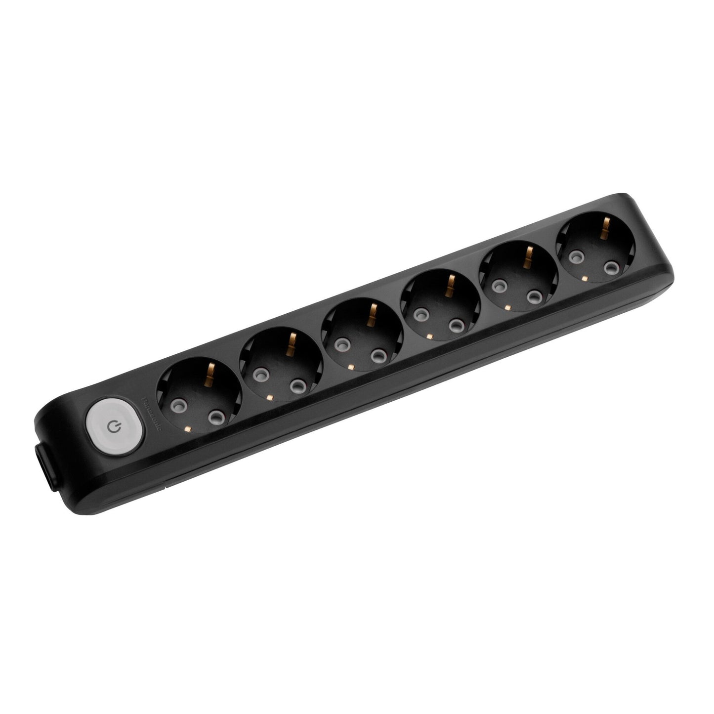 Разклонител Панасоник шестица без кабел+ключ , черен , WLTA0460-2BL