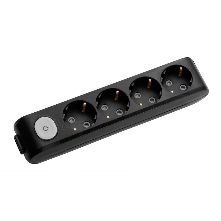 Разклонител Панасоник четворка без кабел+ключ черен WLTA0440-2BL